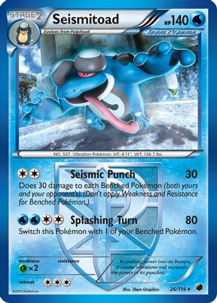 Seismitoad (Team Plasma) (026/116) [Plasma Freeze] Reverse Holofoil - Rare