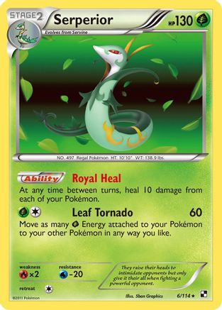 Serperior (006/114) [Black and White] Reverse Holofoil - Holo Rare