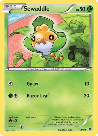 Sewaddle (4/98) [Emerging Powers] Reverse Holofoil - Common