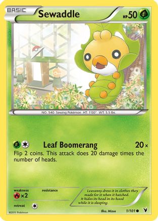 Sewaddle (1/101) [Noble Victories] Reverse Holofoil - Common