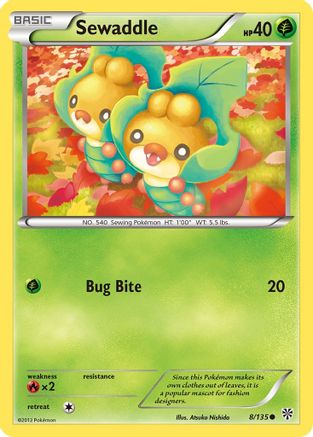 Sewaddle (8/135) [Plasma Storm] Reverse Holofoil - Common