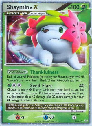 Shaymin Lv.X (Land Forme) (126/127) [Platinum] Holofoil - Ultra Rare
