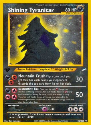Shining Tyranitar (113/105) [Neo Destiny] 1st Edition Holofoil - Secret Rare