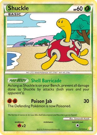 Shuckle (011/123) [HeartGold SoulSilver] Reverse Holofoil - Holo Rare