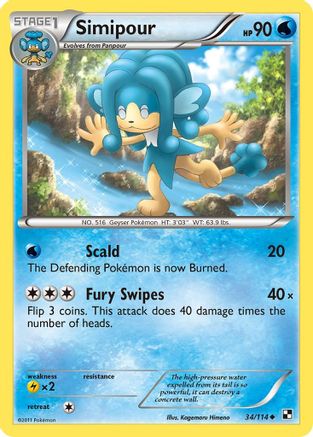 Simipour (34/114) [Black and White] Reverse Holofoil - Uncommon