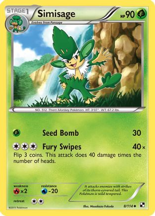 Simisage (8/114) [Black and White] Reverse Holofoil - Uncommon