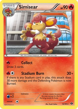Simisear (16/99) [Next Destinies] Reverse Holofoil - Rare