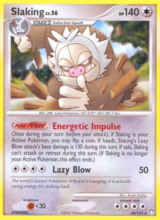 Slaking (34/123) [Mysterious Treasures] Reverse Holofoil - Rare
