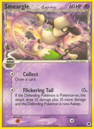 Smeargle (Delta Species) (39/101) [Dragon Frontiers] Reverse Holofoil - Uncommon