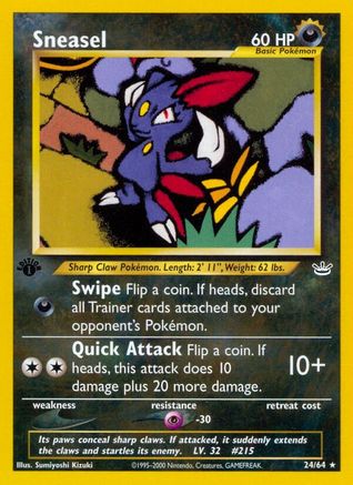 Sneasel (024/64) [Neo Revelation] 1st Edition - Rare