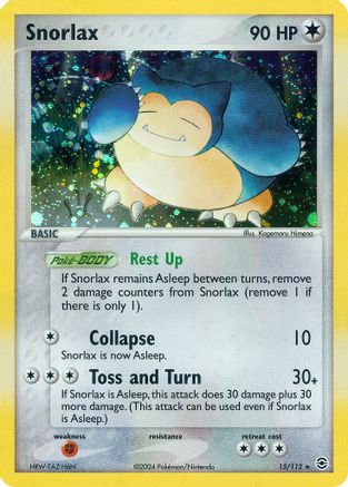 Snorlax (15/112) [FireRed & LeafGreen] Reverse Holofoil - Holo Rare
