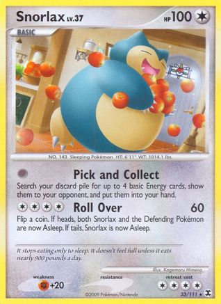 Snorlax (33/111) [Rising Rivals] Reverse Holofoil - Rare