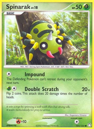 Spinarak (103/123) [Mysterious Treasures] Reverse Holofoil - Common