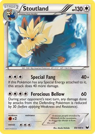 Stoutland (88/108) [Dark Explorers] Reverse Holofoil - Rare
