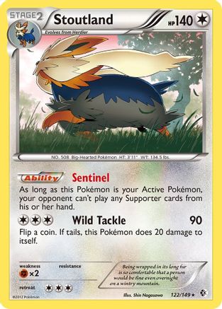Stoutland (122/149) [Boundaries Crossed] Reverse Holofoil - Holo Rare