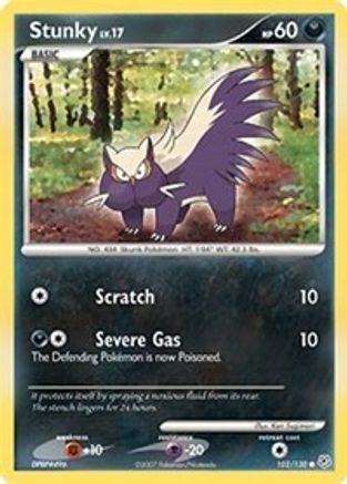 Stunky (102/130) [Diamond and Pearl] Reverse Holofoil - Common