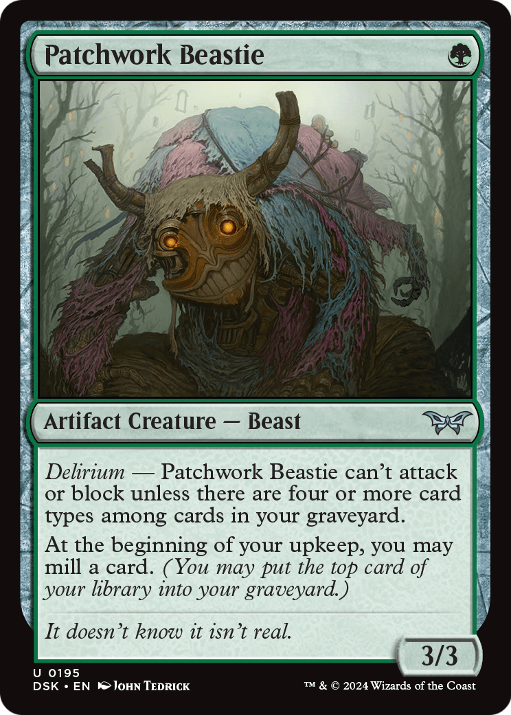 Patchwork Beastie (DSK-195) [Duskmourn: House of Horror] Foil