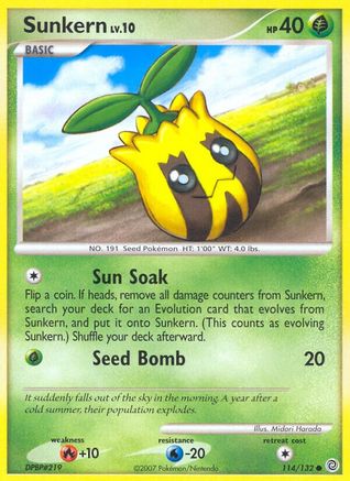 Sunkern (114/132) [Secret Wonders] Reverse Holofoil - Common