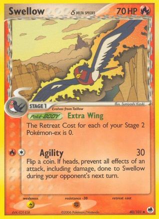 Swellow (Delta Species) (40/101) [Dragon Frontiers] - Uncommon