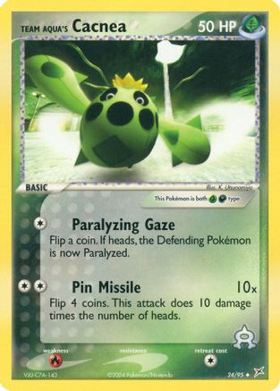 Team Aqua's Cacnea (24/95) [Team Magma vs Team Aqua] Reverse Holofoil - Uncommon
