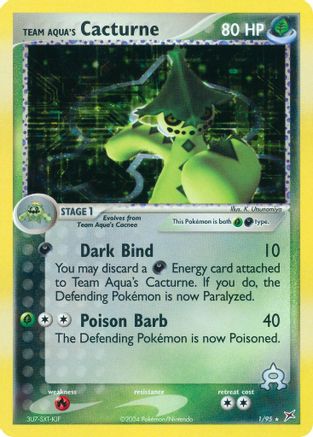 Team Aqua's Cacturne (1/95) [Team Magma vs Team Aqua] Holofoil - Holo Rare