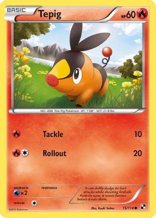 Tepig (015/114) [Black and White] Reverse Holofoil - Common