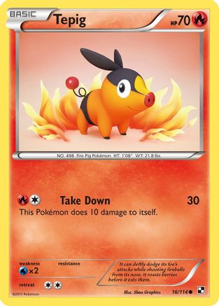 Tepig (16/114) [Black and White] Reverse Holofoil - Common
