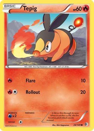 Tepig (24/149) [Boundaries Crossed] Reverse Holofoil - Common