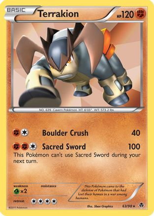 Terrakion (63/98) [Emerging Powers] Holofoil - Holo Rare