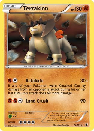 Terrakion (73/101) [Noble Victories] Holofoil - Holo Rare