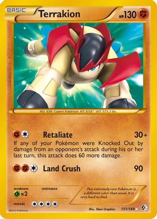 Terrakion (151/149) [Boundaries Crossed] Holofoil - Secret Rare