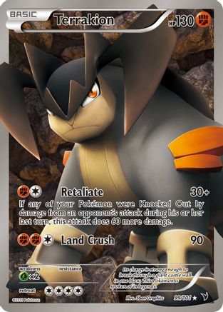 Terrakion (99 Full Art) (99/101) [Noble Victories] Holofoil - Ultra Rare