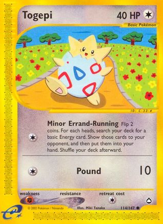Togepi (114/147) [Aquapolis] Reverse Holofoil - Common