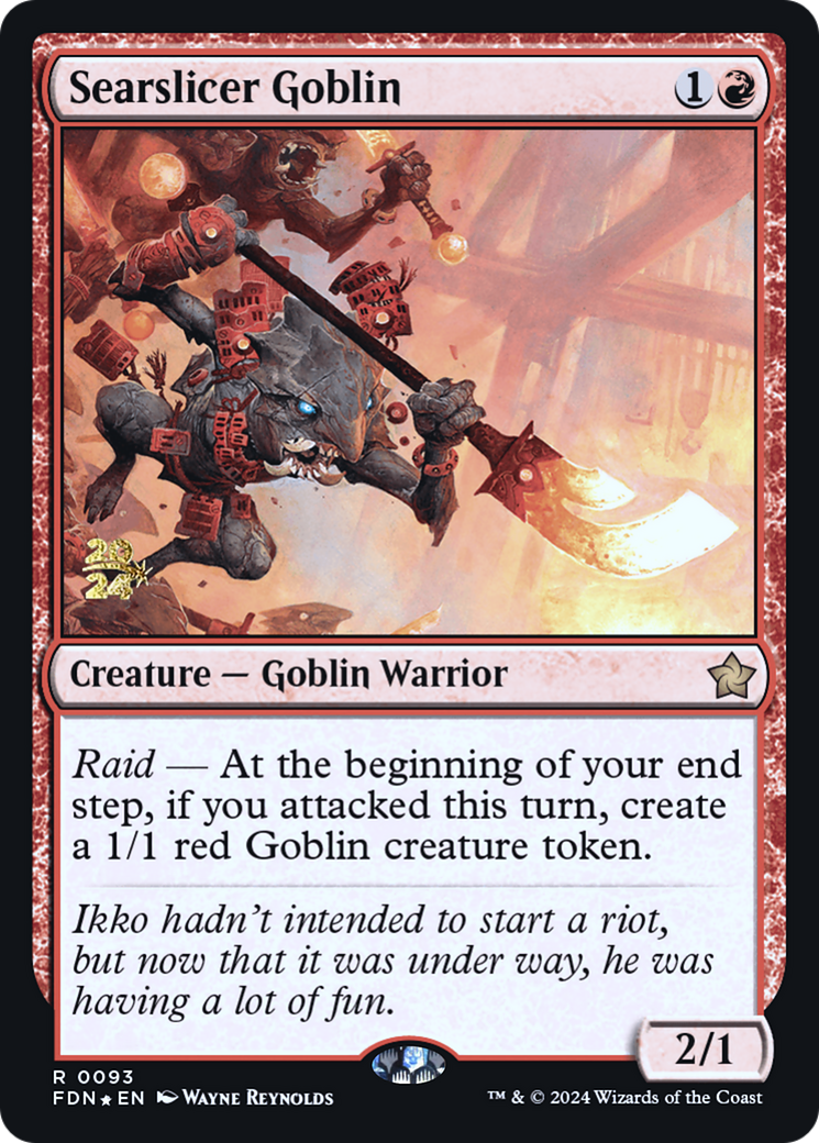 Searslicer Goblin (PRE-093) [Foundations Promos] Foil