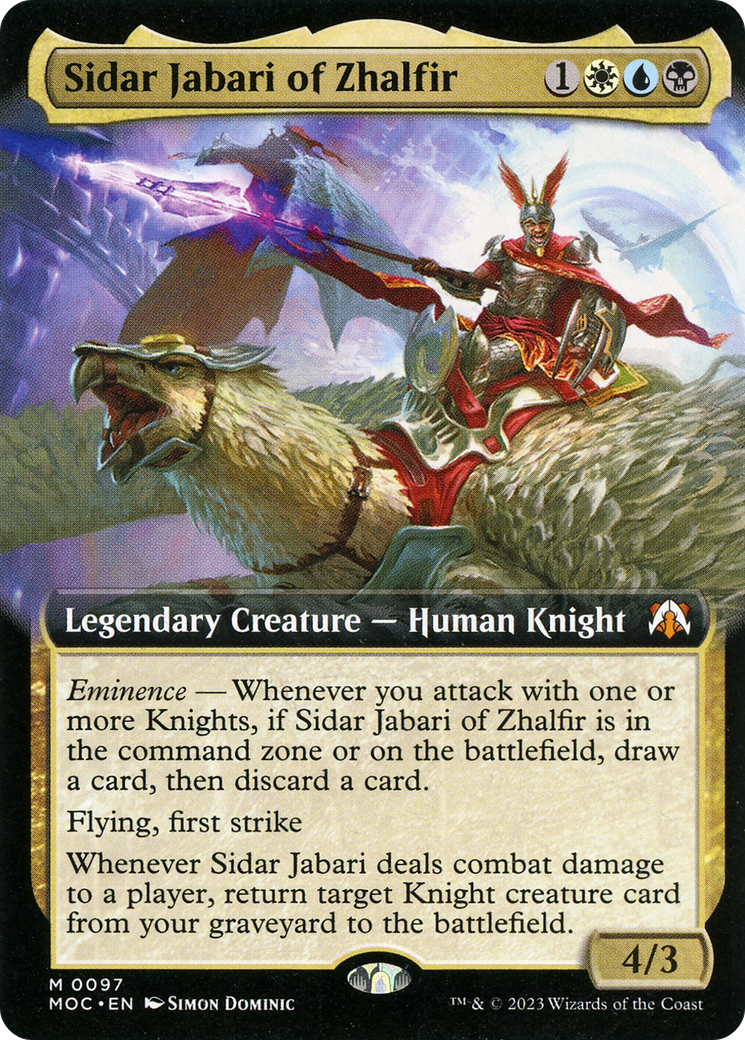 Sidar Jabari of Zhalfir (Extended Art) (MOC-097) [March of the Machine Commander]