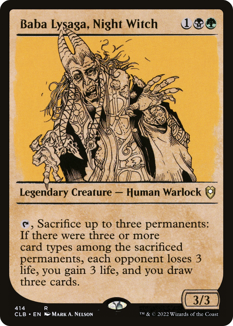 Baba Lysaga, Night Witch (Showcase) (CLB-414) [Commander Legends: Battle for Baldur's Gate]