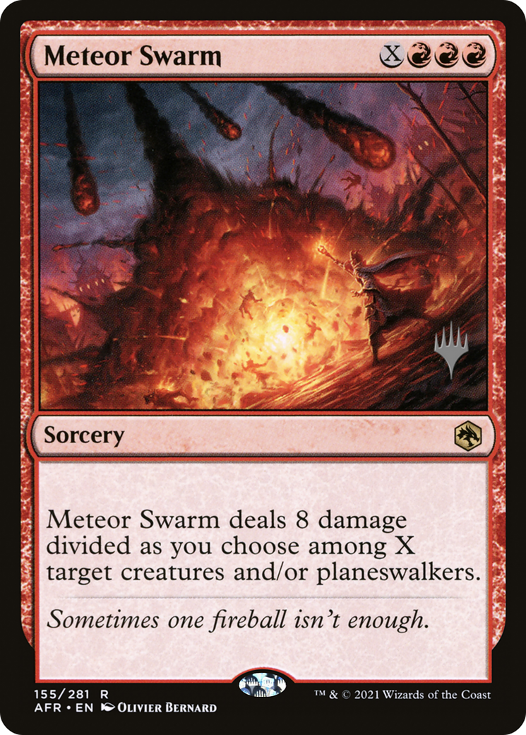 Meteor Swarm (PPAFR-155P) [Promo Pack: Adventures in the Forgotten Realms Promos] Foil