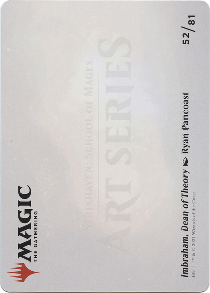 Imbraham, Dean of Theory // Imbraham, Dean of Theory (ASTX-052) (Borderless) [Strixhaven Art Series] Foil