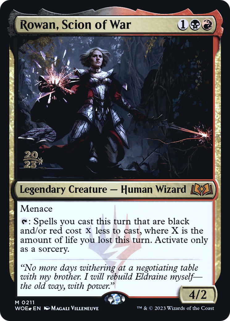 Rowan, Scion of War (PRE-211) [Wilds of Eldraine Promos] Foil