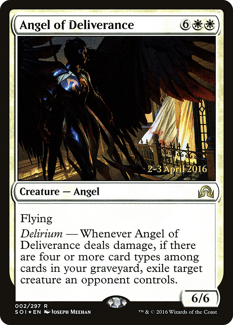Angel of Deliverance (PRE-02S) [Shadows over Innistrad Promos] Foil