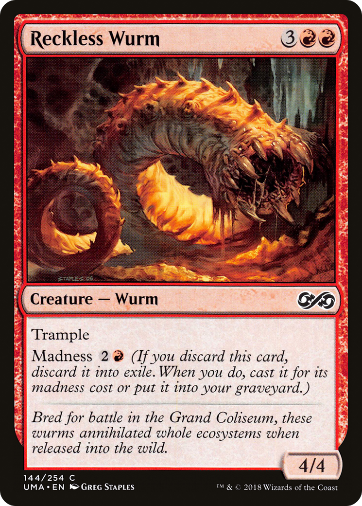 Reckless Wurm (UMA-144) [Ultimate Masters] Foil