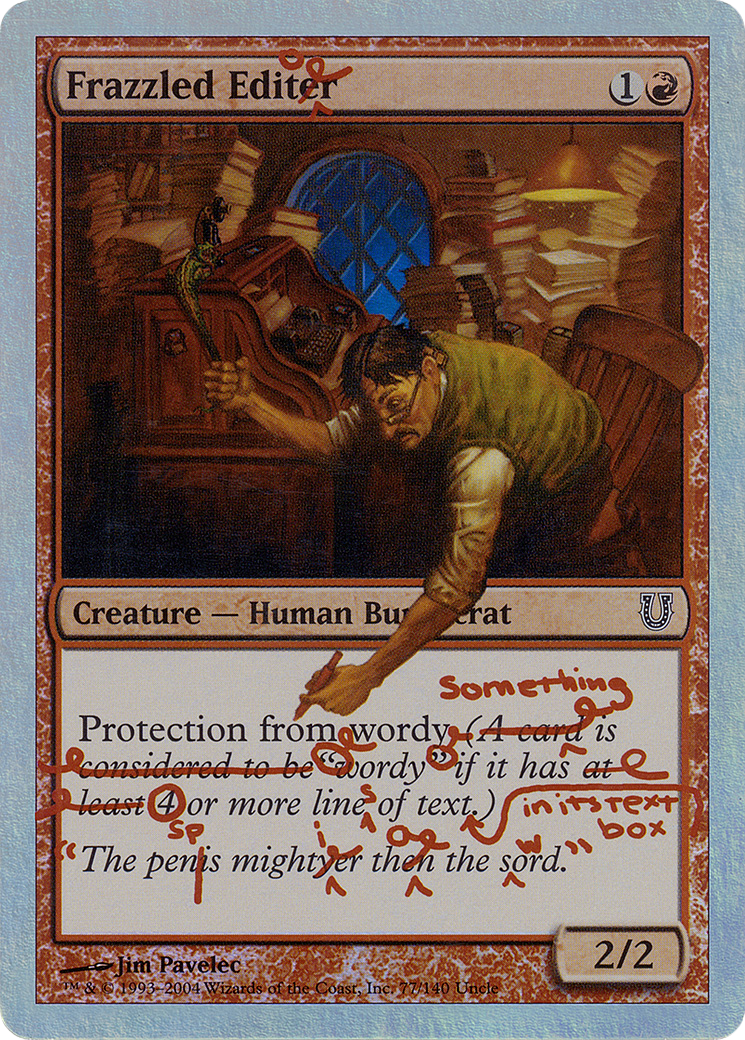 Frazzled Editor (Alternate Foil) (UNH-77★) [Unhinged] Foil