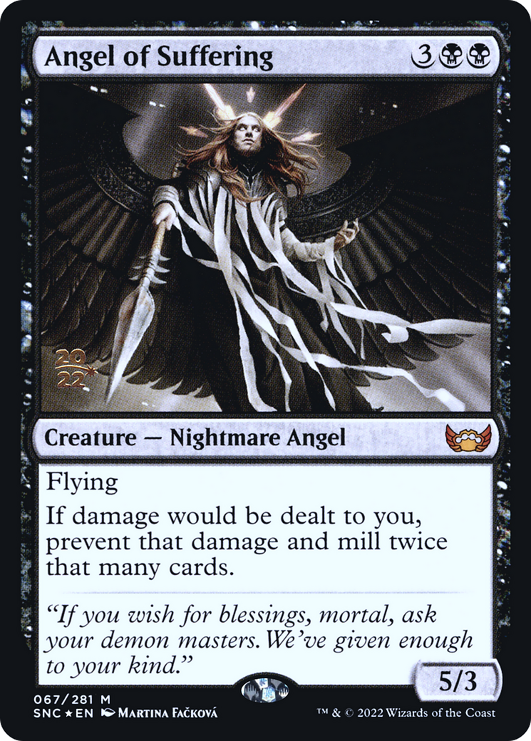 Angel of Suffering (PRE-067) [Streets of New Capenna Promos] Foil