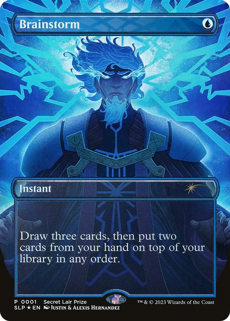 Brainstorm (SLP-001) (Borderless) [Secret Lair Showdown] Foil