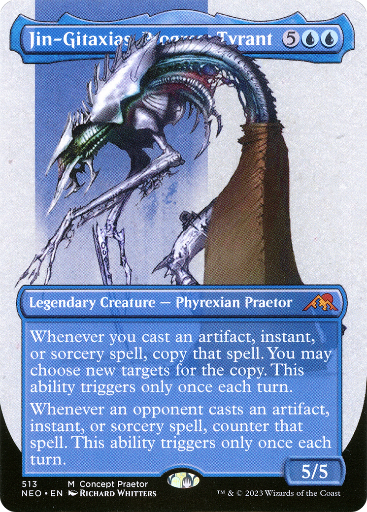 Jin-Gitaxias, Progress Tyrant (Concept Praetor) (ONE-513) (Borderless) [Kamigawa: Neon Dynasty] Foil