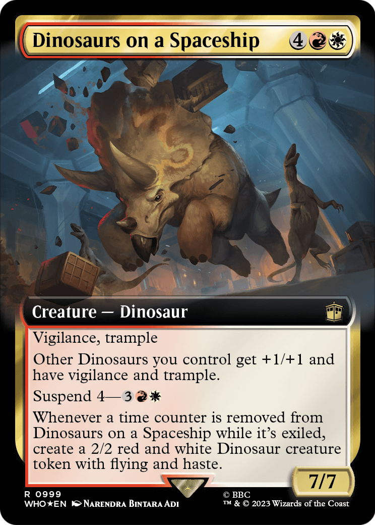 Dinosaurs on a Spaceship (Extended Art) (Surge Foil) (WHO-999) [Doctor Who] Foil