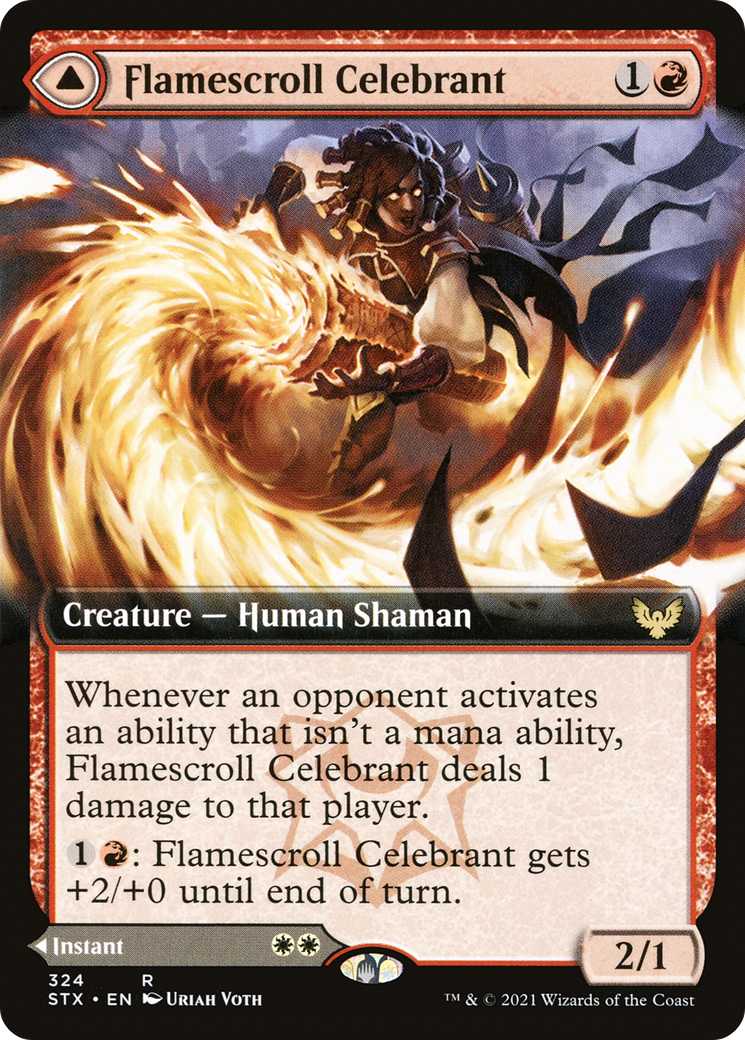 Flamescroll Celebrant (Extended Art) (STX-324) [Strixhaven: School of Mages] Foil