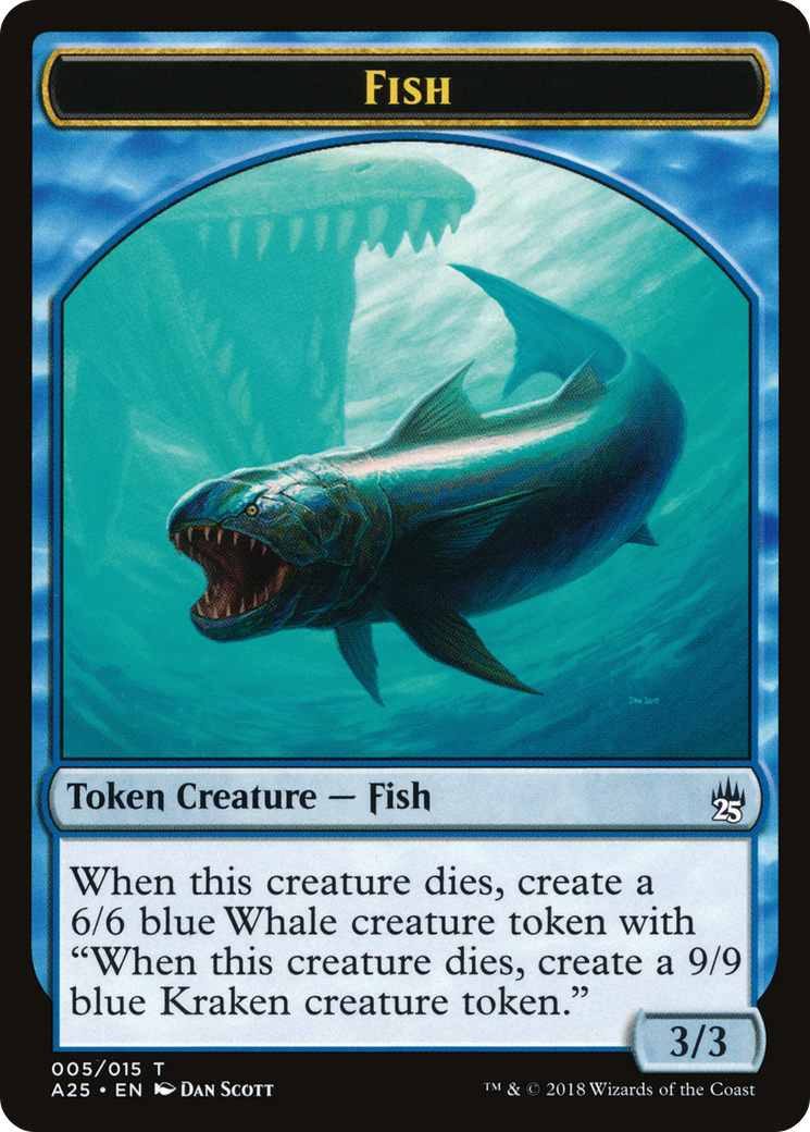 Fish // Kraken Double-Sided Token (A25-5 // 6) [Masters 25 Tokens]