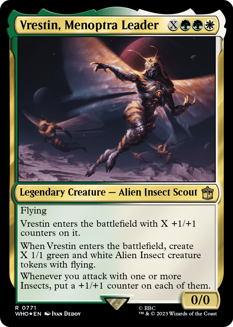 Vrestin, Menoptra Leader (Surge Foil) (WHO-771) [Doctor Who] Foil