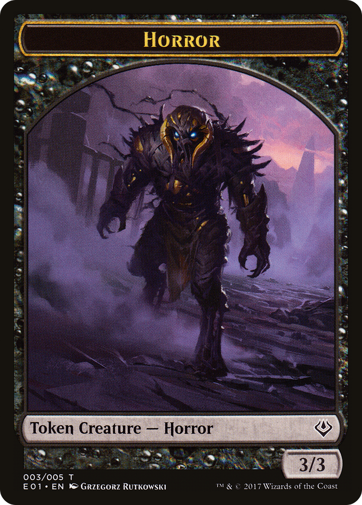 Horror // Zombie Double-Sided Token (AC2-003) [Archenemy: Nicol Bolas Tokens]